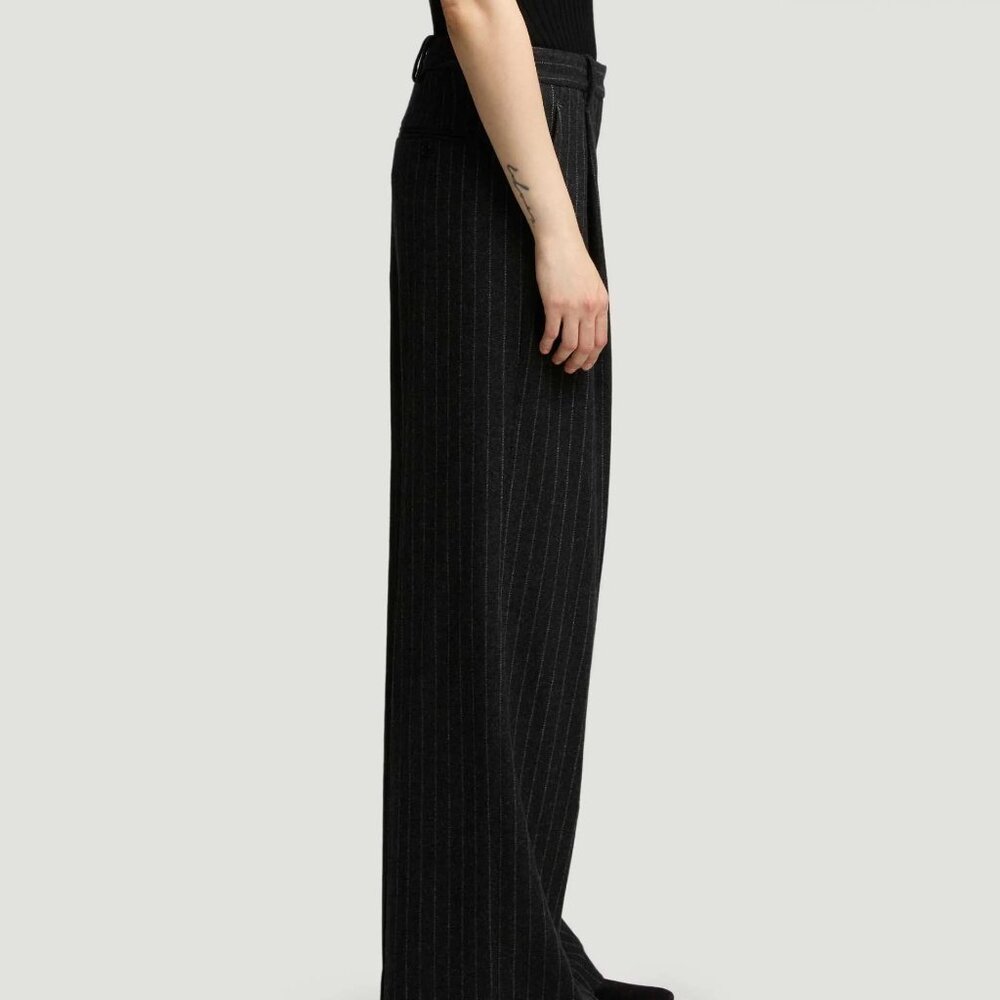 NEW Argent Single Pleat Trouser in Wool Blend Pinstripe - Picture 6 of 9